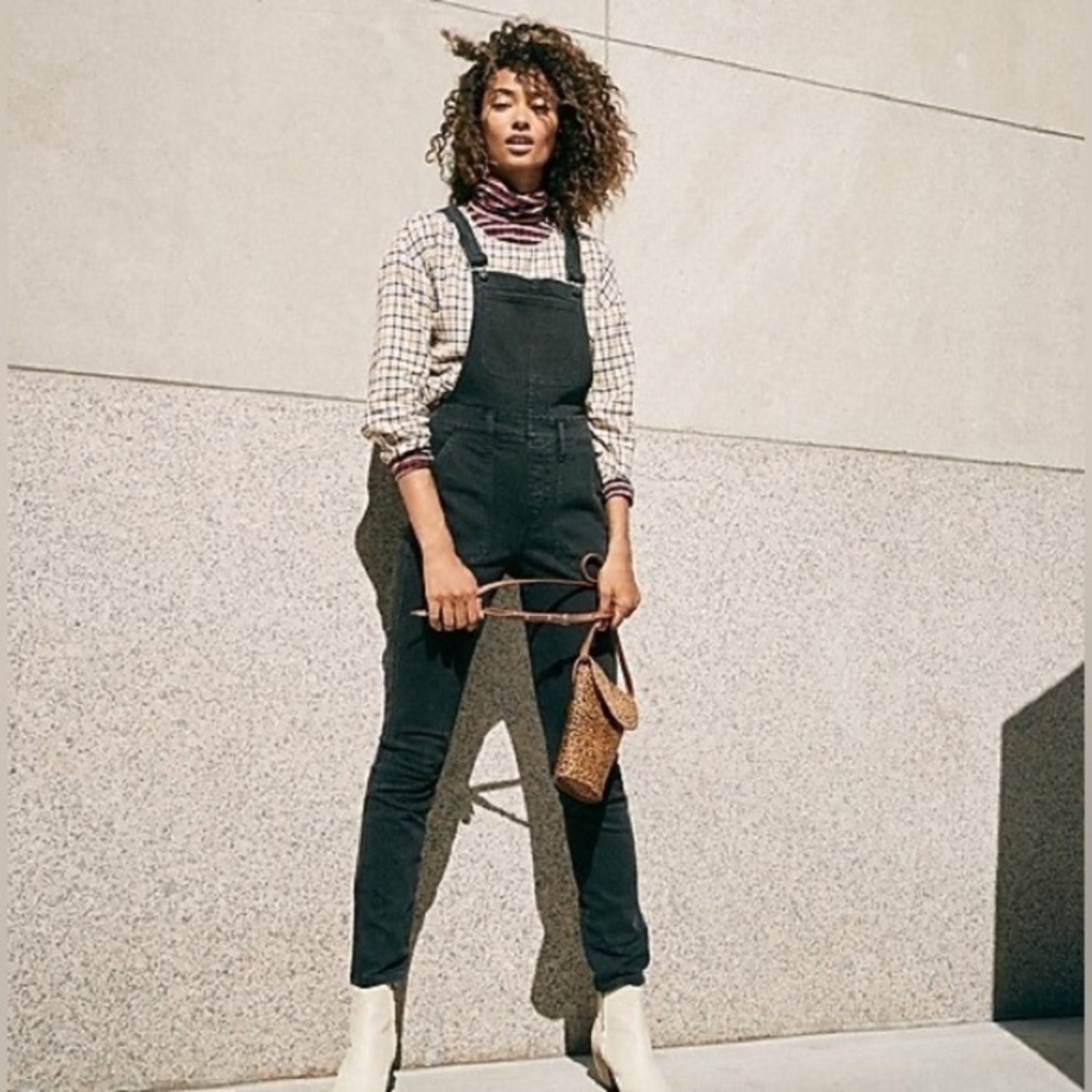 Madewell Black Skinny Overalls in Lunar Wash Size XXS - Picture 10 of 11